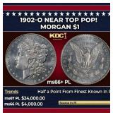 1902-o Morgan Dollar Near Top Pop! $1 ms66+ PL SEG