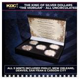 Morgan The king of silver dollars 5 Coin BU Set, 1