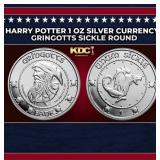 Harry Potter 1 oz Silver Currency: Gringotts Sickl