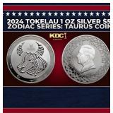 2024 Tokelau 1 oz Silver $5 Zodiac Series: Taurus