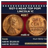 1927-s Lincoln Cent Near Top Pop! 1c ms65 rd SEGS