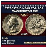 1776-1976-d Washington Quarter Near Top Pop 25c ms