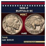 1935-p Buffalo Nickel 5c Grades GEM Unc