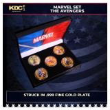 5 Coin Gold Plated Marvel Avengers Superhero Set I