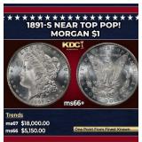 1891-s Morgan Dollar Near Top Pop! $1 ms66+ SEGS