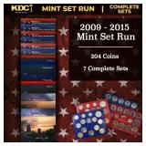 2009-2015 Mint Set Run 204 Coins 7 Complete Sets
