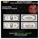 Set of 1934 Hawaii WWII Emergency Currency $10 & $
