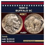 1929-d Buffalo Nickel 5c ms65+ SEGS