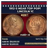 1912-s Lincoln Cent Near Top Pop! 1c ms65+ rd SEGS
