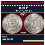 1880-p Morgan Dollar $1 Grades Choice Unc
