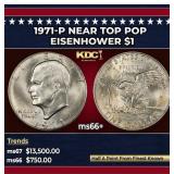 1971-p Eisenhower Dollar Near Top Pop $1 ms66+ SEG