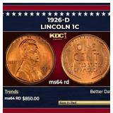 1926-d Lincoln Cent 1c Grades Choice Unc RD