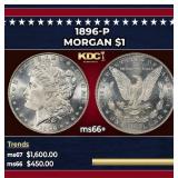 1896-p Morgan Dollar $1 ms66+ SEGS