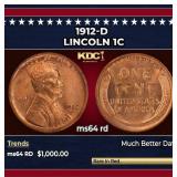1912-d Lincoln Cent 1c ms64 rd SEGS