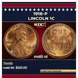1918-p Lincoln Cent 1c Grades GEM Unc RD