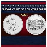 Snoopy 1 oz .999 Silver Round