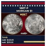 1887-p Morgan Dollar $1 Grades GEM+ Unc