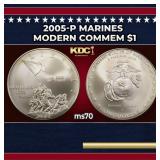 2005-P Marines Modern Commem Dollar $1 ms70 SEGS