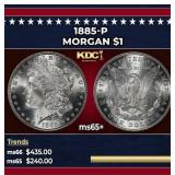 1885-p Morgan Dollar $1 Grades GEM+ Unc