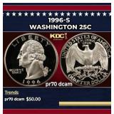1996-s Proof Washington Quarter 25c pr70 dcam SEGS