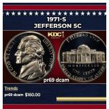 1971-s Proof Jefferson Nickel 5c pr69 dcam SEGS