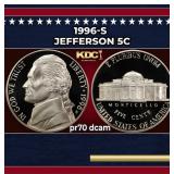 1996-s Proof Jefferson Nickel 5c pr70 dcam SEGS