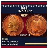 1899 Indian Cent . 1c ms66+ rd SEGS