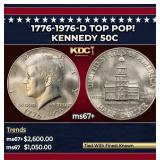 1776-1976-d Kennedy Half Dollar TOP POP! 50c ms67+