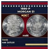 1886-p Morgan Dollar $1 Grades GEM+ Unc