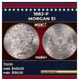 1882-p Morgan Dollar $1 Grades Choice+ Unc