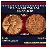1926-d Lincoln Cent Near Top Pop! 1c ms65 rd SEGS