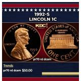1992-s Proof Lincoln Cent 1c pr70 rd dcam SEGS