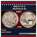 1913-p Ty II Buffalo Nickel 5c Grades GEM Unc