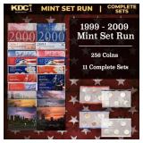 1999-2009 Mint Set Run - 256 Coins, 11 Complete Se