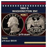 1991-s Proof Washington Quarter 25c pr70 dcam SEGS