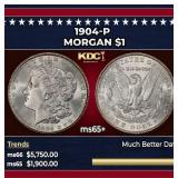 1904-p Morgan Dollar $1 ms65+ SEGS