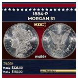 1884-p Morgan Dollar $1 Grades Choice+ Unc