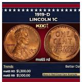 1919-d Lincoln Cent 1c ms65 rd SEGS