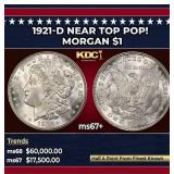 1921-d Morgan Dollar Near Top Pop! $1 ms67+ SEGS