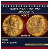 1938-s Lincoln Cent Near Top Pop 1c ms67 rd SEGS