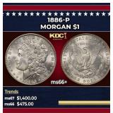 1886-p Morgan Dollar $1 ms66+ SEGS