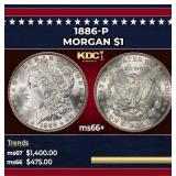 1886-p Morgan Dollar $1 ms66+ SEGS