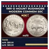 1991-d Mount Rushmore Modern Commem Half Dollar 50