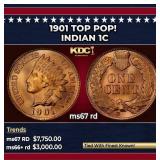 1901 Indian Cent TOP POP! 1c ms67 rd SEGS