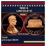 1993-s Proof Lincoln Cent 1c pr70 rd dcam SEGS
