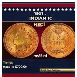 1901 Indian Cent . 1c Grades GEM Unc RD