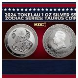 2024 Tokelau 1 oz Silver $5 Zodiac Series: Taurus