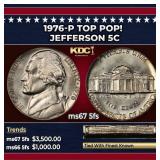 1976-p Jefferson Nickel TOP POP! 5c ms67 5fs SEGS