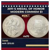 2011-s Medal Of Honor Modern Commem Dollar $1 ms70