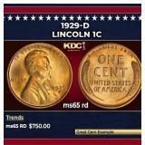 1929-d Lincoln Cent 1c ms65 rd SEGS